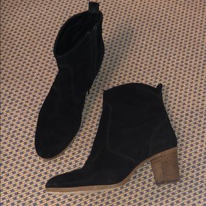 Black suede booties